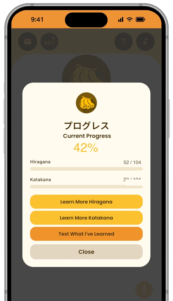 Kanana screenshot: Daily Progress